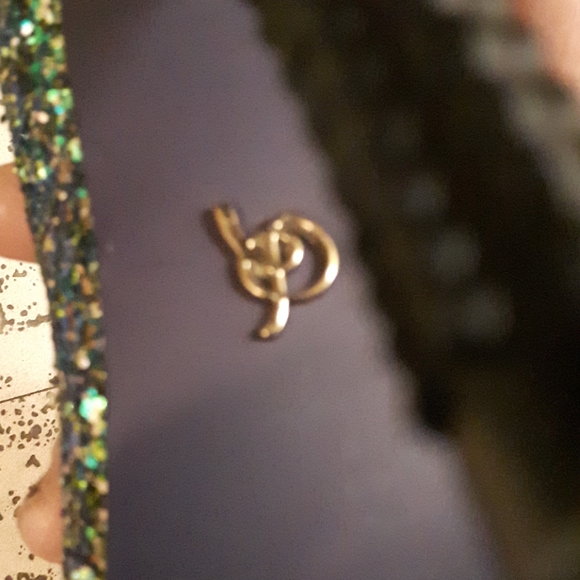 Sparking green and gold flecks highheel shoes - Picture 6 of 7